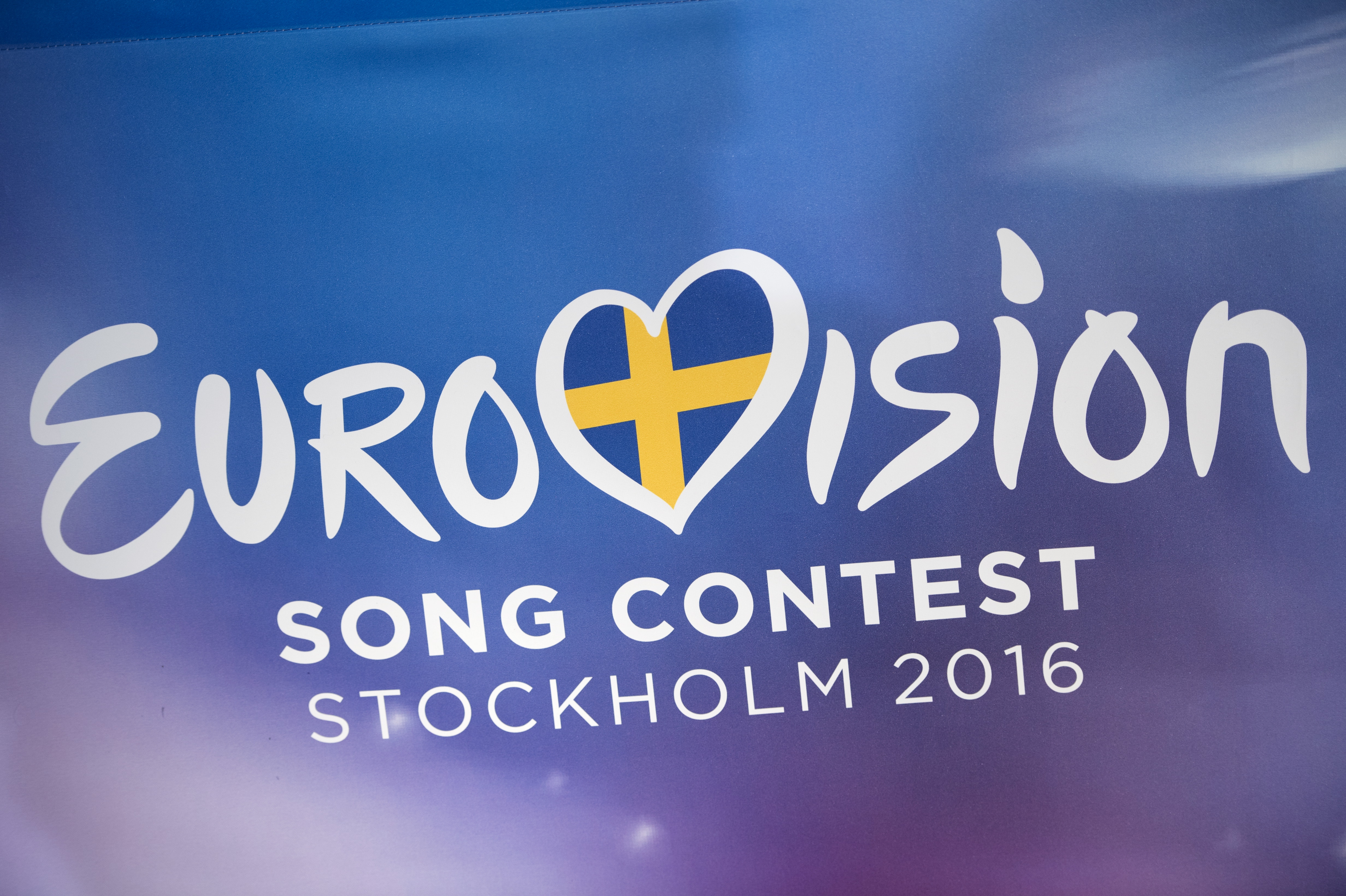 The logo of the Eurovison Song Contest 2106 is seen during the draw for the semi-finals of Eurovision Song Contest at Stockholm City Hall, Sweden, January 25, 2016. REUTERS/Henrik Montgomer/TT News Agency ATTENTION EDITORS - THIS IMAGE WAS PROVIDED BY A THIRD PARTY. FOR EDITORIAL USE ONLY. NOT FOR SALE FOR MARKETING OR ADVERTISING CAMPAIGNS. THIS PICTURE IS DISTRIBUTED EXACTLY AS RECEIVED BY REUTERS, AS A SERVICE TO CLIENTS. SWEDEN OUT. NO COMMERCIAL OR EDITORIAL SALES IN SWEDEN. NO COMMERCIAL SALES. - RTX23X7H
