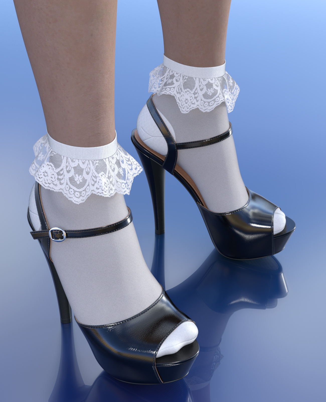 platform heels with socks